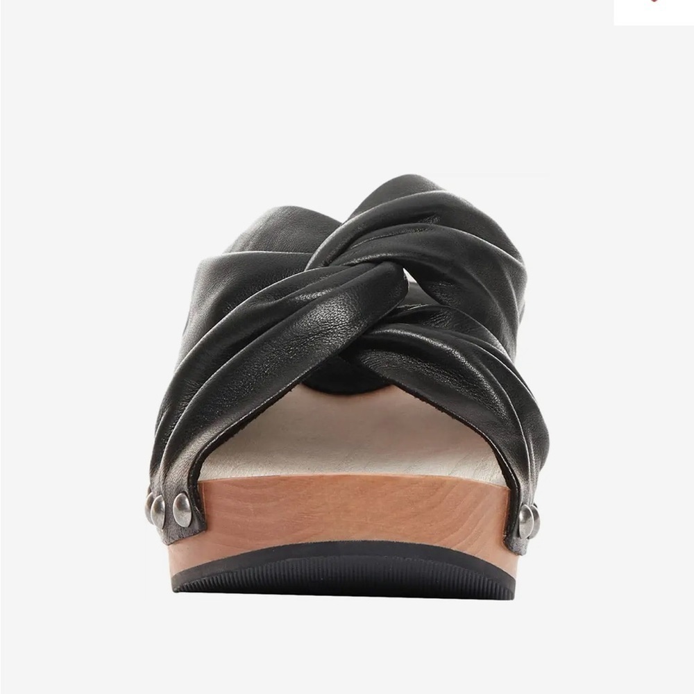Kelsi Dagger Brooklyn Sprinter black clog slide sandal leather upper studded - Picture 5 of 16